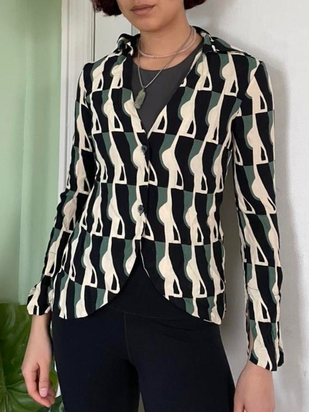 M. Zara Printed Fluid Blouse.